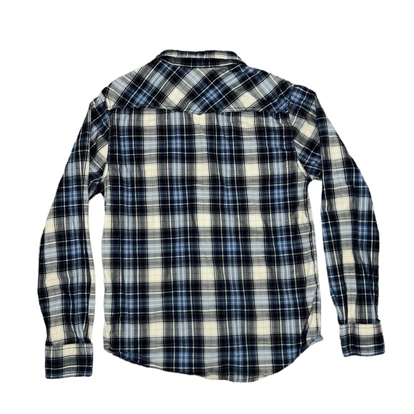 Flag & Anthem Blue Plaid Long Sleeve Button Up Shirt Men’s Size Small - Picture 2 of 3